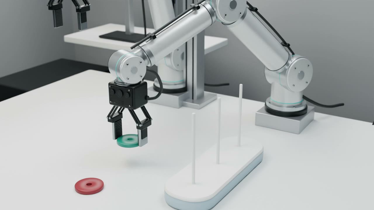 Ring placement task in simulation